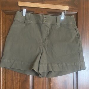 SPANX Olive High-Rise Utility Shorts